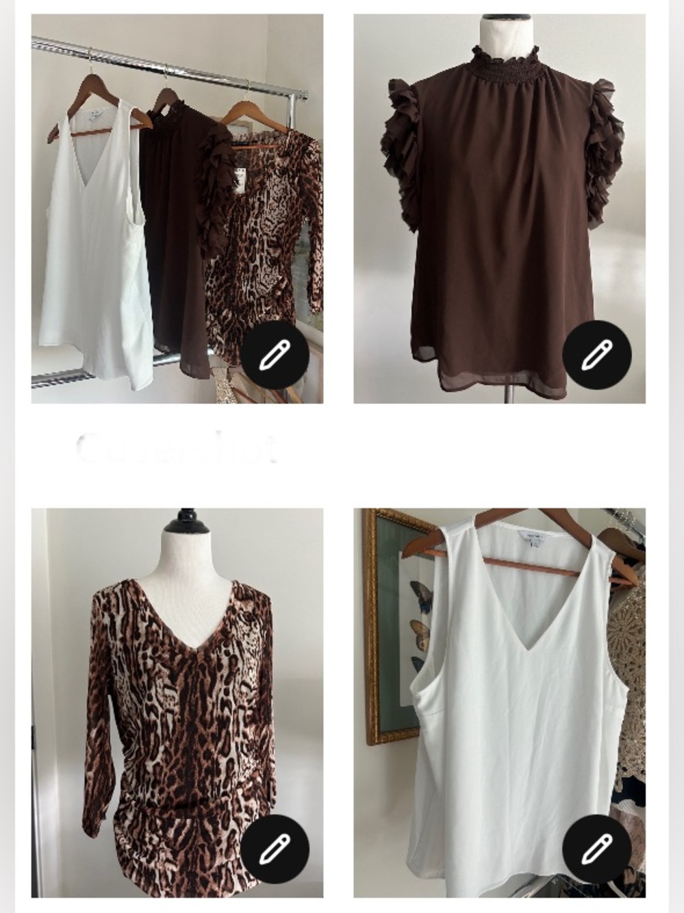 Sleeveless White brown animal print bundle of 3 size XL summer fall blouses